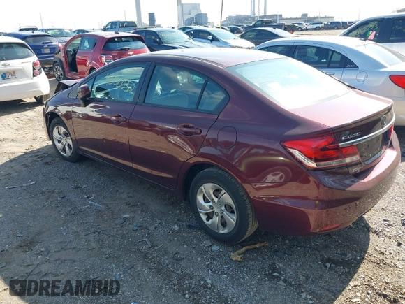2015 Honda Civic LX with VIN 19XFB2F52FE116108, listed as a IAAI auction lot 42020372 with 161,385 mi miles and . Bid and sale history available at DreamBid. Image 3.
