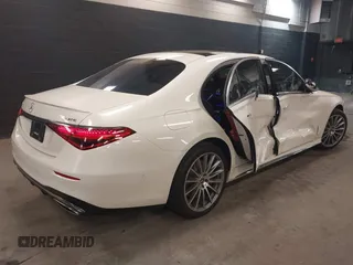 2023 Mercedes-Benz S-Class S 580 with VIN W1K6G7GB5PA218791, listed as a IAAI auction lot 41207504 with 31,107 mi miles. Bid and sale history available at carsss.com. Image 4.