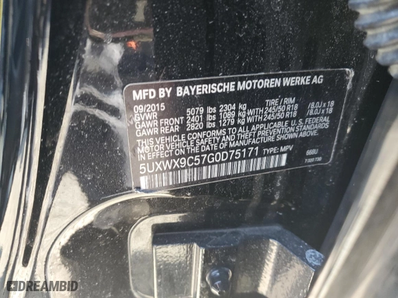 2016 BMW X3 xDrive28i with VIN 5UXWX9C57G0D75171, listed as a Copart auction lot 47618495 with 111,854 mi miles and Salvage Title. Bid and sale history available at carsss.com. Image 13.