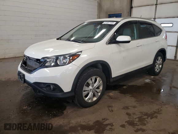 2013 Honda CR-V EX-L z VIN 5J6RM4H71DL043779, wystawiony jako Copart lot #57097155 z przebiegiem 107 811 mil mil oraz Szkoda całkowita • Salvage title. Historia ofert i sprzedaży dostępna na DreamBid. Obrazek 1.