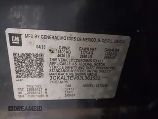 2018 GMC Terrain SLE with VIN 3GKALTEV0JL361531, listed as a IAAI auction lot 40997651 with 109,343 mi miles. Bid and sale history available at carsss.com. Image 9.