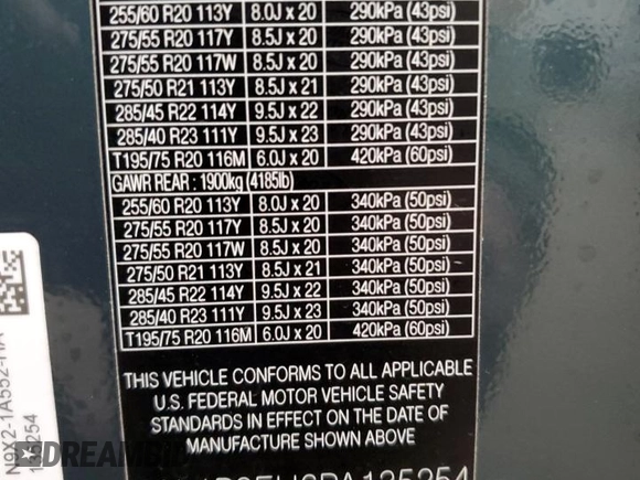 2023 Land Rover Range Rover Sport SE with VIN SAL1P9EU6PA135254, listed as a Copart auction lot 81753454 with 20,475 mi miles and Salvage Title. Bid and sale history available at DreamBid. Image 15.