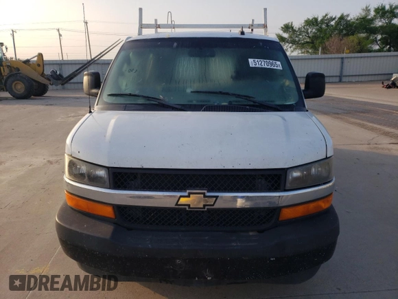 2018 Chevrolet Express Cargo Van with VIN 1GCWGAFG2J1202902, listed as a Copart auction lot 51270965 with 0 mi miles and Salvage Title. Bid and sale history available at carsss.com. Image 5.