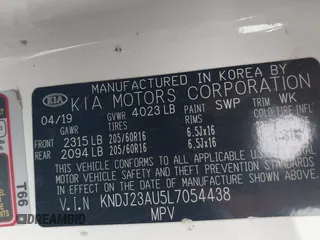 2020 Kia Soul LX with VIN KNDJ23AU5L7054438, listed as a IAAI auction lot 41295050 with 138,549 mi miles. Bid and sale history available at carsss.com. Image 9.