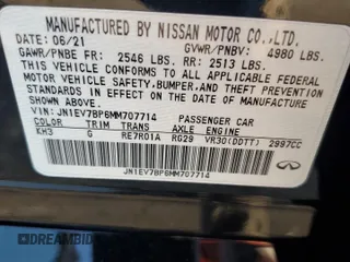 2021 Infiniti Q50 Luxe с VIN JN1EV7BP6MM707714, выставлен на аукционе Copart как лот 66133695 с пробегом 96 010 миль миль и Чистый • Clean title. История ставок и продаж доступна на DreamBid. Изображение 12.