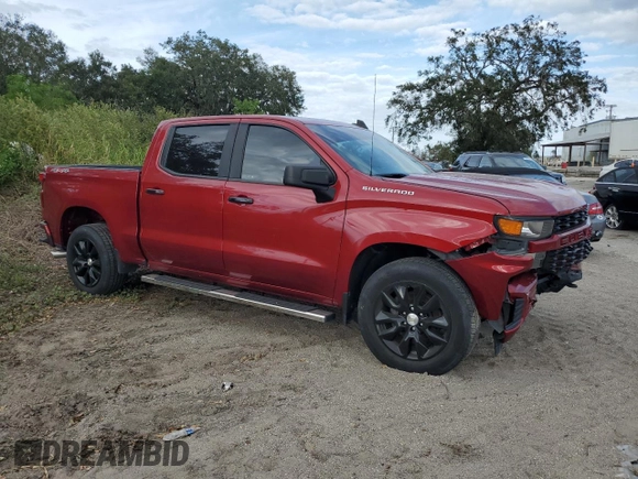 2021 Chevrolet Silverado 1500 Custom with VIN 3GCPYBEHXMG161443, listed as a Copart auction lot 74693364 with 52,969 mi miles and Salvage Title. Bid and sale history available at DreamBid. Image 4.