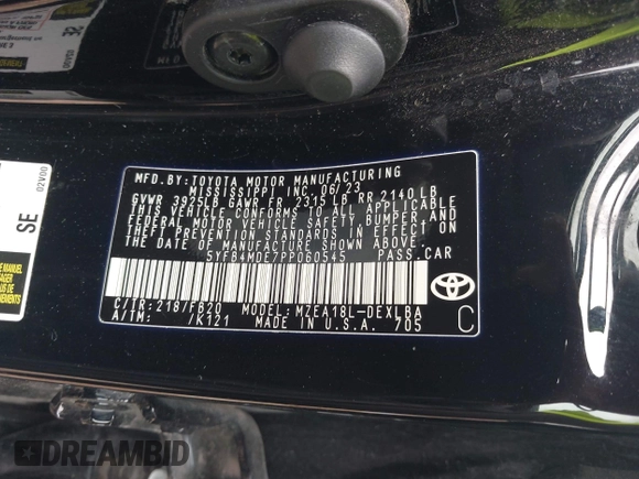 2023 Toyota Corolla LE z VIN 5YFB4MDE7PP060545, wystawiony jako IAAI lot #42379141 z przebiegiem 33 154 mil mil oraz . Historia ofert i sprzedaży dostępna na DreamBid. Obrazek 9.