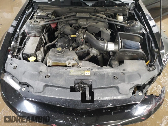 2012 Ford Mustang V6 Premium with VIN 1ZVBP8AM2C5221267, listed as a Copart auction lot 46583785 with 104,654 mi miles and Salvage Title. Bid and sale history available at carsss.com. Image 11.