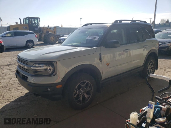 2021 Ford Bronco Sport Badlands z VIN 3FMCR9D94MRA87158, wystawiony jako Copart lot #61389124 z przebiegiem 26 131 mil mil oraz Nie do naprawy • Non repairable. Historia ofert i sprzedaży dostępna na DreamBid. Obrazek 1.
