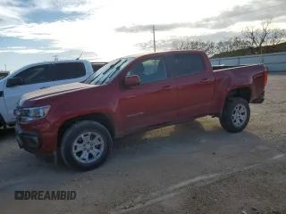 2021 Chevrolet Colorado 2WD LT with VIN 1GCGSCEA3M1295848, listed as a Copart auction lot 83054544 with 57,739 mi miles and Salvage Title. Bid and sale history available at carsss.com. Image 1.