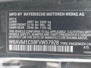 2015 BMW X1 sDrive28i with VIN WBAVM1C59FVW57928, listed as a IAAI auction lot 42056452 with 115,411 mi miles. Bid and sale history available at carsss.com. Image 9.