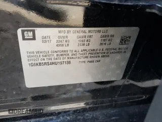 2017 Cadillac CT6 AWD with VIN 1G6KB5RS4HU197136, listed as a Copart auction lot 50876124 with Not provided miles and Salvage title. Bid and sale history available at DreamBid. Image 12.