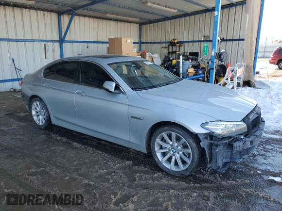 2015 BMW 5 Series 535d xDrive with VIN WBAFV3C50FD686494, listed as a Copart auction lot 45601615 with 128,181 mi miles and Salvage title. Bid and sale history available at DreamBid. Image 4.