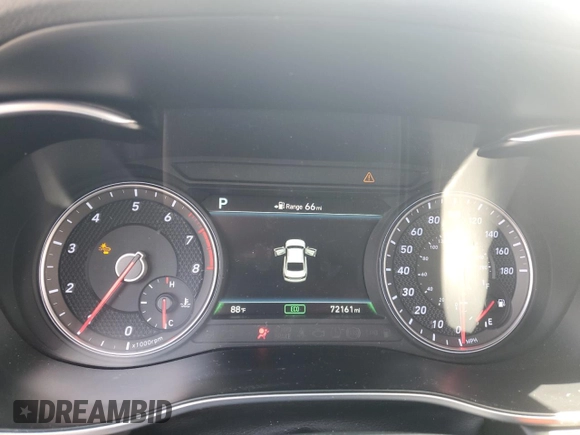 2019 Genesis G70 Advanced with VIN KMTG74LE0KU043856, listed as a Copart auction lot 55921215 with 72,161 mi miles and Non repairable. Bid and sale history available at DreamBid. Image 9.