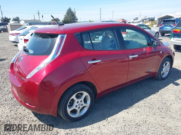 2012 Nissan LEAF SL with VIN JN1AZ0CP0CT025747, listed as a IAAI auction lot 42021121 with 50,344 mi miles. Bid and sale history available at carsss.com. Image 4.