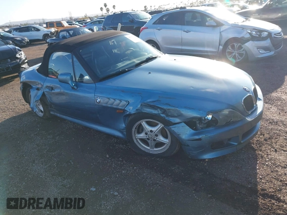 1996 BMW 3 Series Z3 1.9 with VIN 4USCH7324TLB70163, listed as a IAAI auction lot 41754480 with 128,783 mi miles and . Bid and sale history available at carsss.com. Image 1.