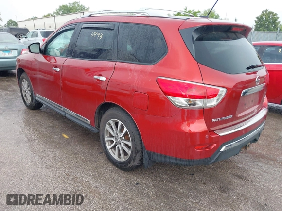 2014 Nissan Pathfinder S with VIN 5N1AR2MM7EC619604, listed as a IAAI auction lot 42694493 with 75,388 mi miles and . Bid and sale history available at DreamBid. Image 3.
