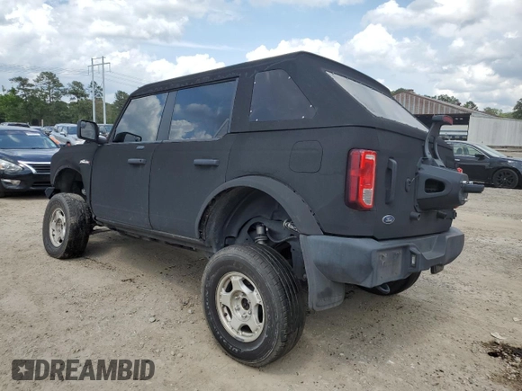 2021 Ford Bronco z VIN 1FMEE5BP4MLA90588, wystawiony jako Copart lot #57164855 z przebiegiem 22 550 mil mil oraz Szkoda całkowita • Salvage title. Historia ofert i sprzedaży dostępna na DreamBid. Obrazek 2.