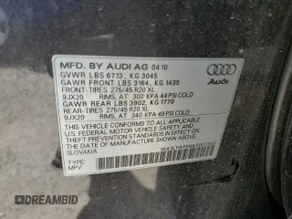 2010 Audi Q7 Premium Plus с VIN WA1LYAFE8AD007359, выставлен на аукционе Copart как лот 59282955 с пробегом 130 496 миль миль и Чистый • Clean title. История ставок и продаж доступна на DreamBid. Изображение 13.
