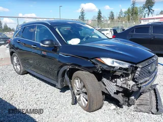 2021 Infiniti QX50 Luxe with VIN 3PCAJ5BB4MF115477, listed as a IAAI auction lot 42088105 with 49,821 mi miles and . Bid and sale history available at DreamBid. Image 1.