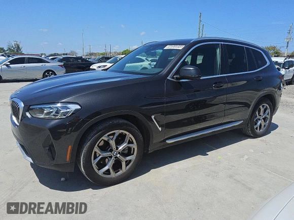 2024 BMW X3 sDrive30i with VIN 5UX43DP05R9X15031, listed as a Copart auction lot 56055855 with 17,094 mi miles and Clean Title. Bid and sale history available at DreamBid. Image 1.