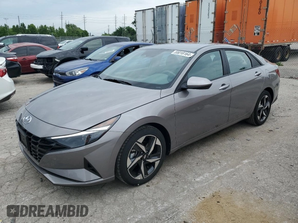 2023 Hyundai Elantra SEL with VIN KMHLS4AG7PU500424, listed as a Copart auction lot 55018164 with 2,642 mi miles and Salvage Title. Bid and sale history available at DreamBid. Image 1.