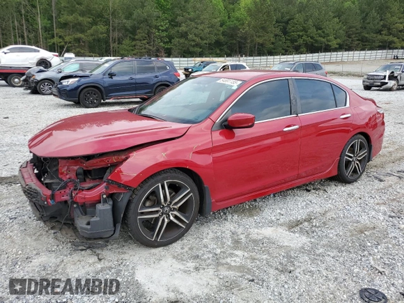 2016 Honda Accord Sport z VIN 1HGCR2F5XGA064568, wystawiony jako Copart lot #54691155 z przebiegiem 131 776 mil mil oraz Szkoda całkowita • Salvage title. Historia ofert i sprzedaży dostępna na DreamBid. Obrazek 1.