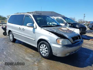 2005 Kia Sedona LX with VIN KNDUP131456627909, listed as a IAAI auction lot 41771442 with 1 mi miles. Bid and sale history available at carsss.com. Image 1.