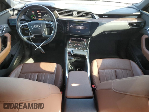 2019 Audi e-tron Premium Plus with VIN WA1LABGE5KB013142, listed as a Copart auction lot 52452085 with 91,042 mi miles and Salvage title. Bid and sale history available at DreamBid. Image 8.