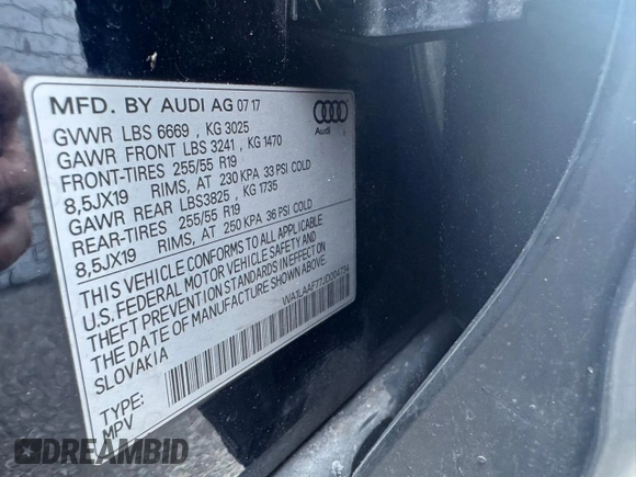 2018 Audi Q7 Premium Plus with VIN WA1LAAF77JD004734, listed as a Copart auction lot 64145285 with 159,622 mi miles and Clean title. Bid and sale history available at DreamBid. Image 10.