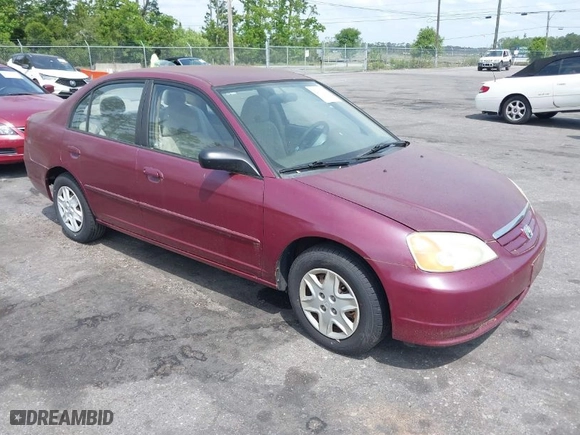 2003 Honda Civic LX with VIN 2HGES16583H571200, listed as a IAAI auction lot 42103633 with 177,302 mi miles. Bid and sale history available at carsss.com. Image 1.