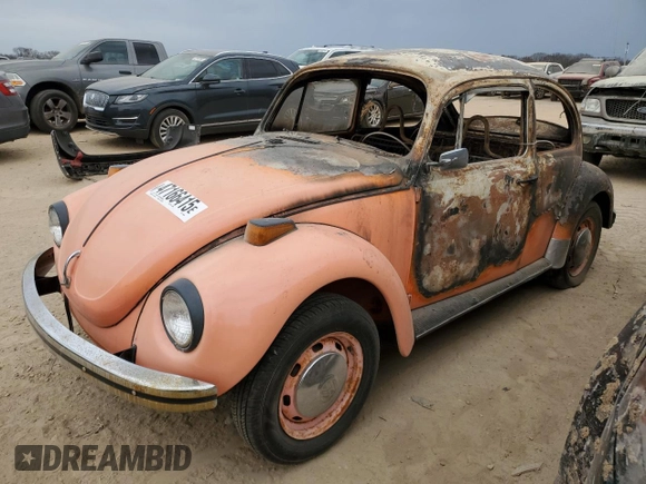 1972 Volkswagen Beetle with VIN 1122796503, listed as a Copart auction lot 47166415 with Not Provided miles and Clean Title. Bid and sale history available at DreamBid. Image 1.