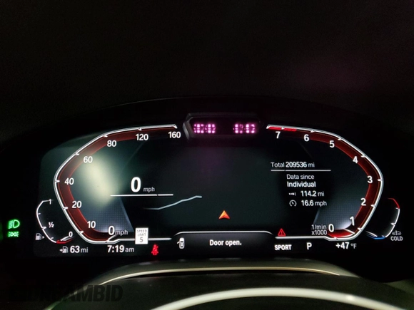 2020 BMW 7 Series 740i xDrive with VIN WBA7T4C06LGG62749, listed as a Copart auction lot 83454364 with 209,536 mi miles and Clean title. Bid and sale history available at DreamBid. Image 9.