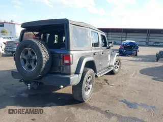 2022 Jeep Wrangler Unlimited Sport with VIN 1C4HJXDG1NW167066, listed as a IAAI auction lot 41572221 with 48,356 mi miles and . Bid and sale history available at DreamBid. Image 4.