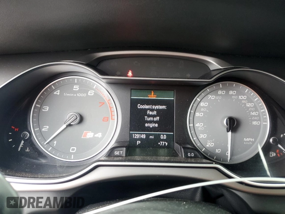 2013 Audi S4 Prestige with VIN WAUKGAFL9DA163772, listed as a Copart auction lot 72736394 with 129,149 mi miles and Salvage Title. Bid and sale history available at carsss.com. Image 9.