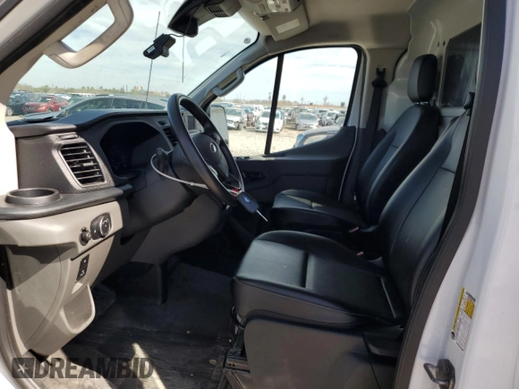 2023 Ford Transit Cargo with VIN 1FTBR1Y88PKA97221, listed as a Copart auction lot 43410475 with 34,927 mi miles and Salvage Title. Bid and sale history available at DreamBid. Image 7.