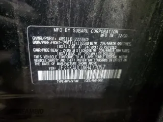 2021 Subaru Forester Limited with VIN JF2SKAUC0MH472057, listed as a Copart auction lot 60138505 with 67,333 mi miles and Salvage title. Bid and sale history available at DreamBid. Image 12.