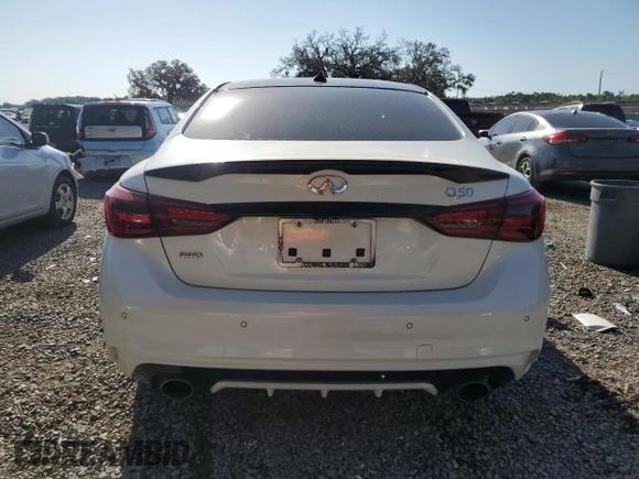 2024 Infiniti Q50 3.0t SIGNATURE EDITION with VIN JN1EV7CR8RM631212, listed as a Copart auction lot 51426455 with 15,687 mi miles and Clean Title. Bid and sale history available at carsss.com. Image 6.