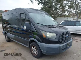 2015 Ford Transit Cargo with VIN 1FTYR2CM7FKA84480, listed as a IAAI auction lot 42009822 with 135,738 mi miles. Bid and sale history available at carsss.com. Image 1.