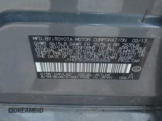 2013 Lexus IS 250 with VIN JTHCF5C29D5063465, listed as a IAAI auction lot 42513401 with Not provided miles and . Bid and sale history available at DreamBid. Image 9.