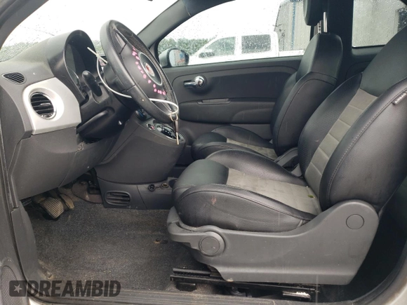 2013 FIAT 500 Sport with VIN 3C3CFFBR5DT709384, listed as a Copart auction lot 62502455 with 86,136 mi miles and Salvage title. Bid and sale history available at DreamBid. Image 7.