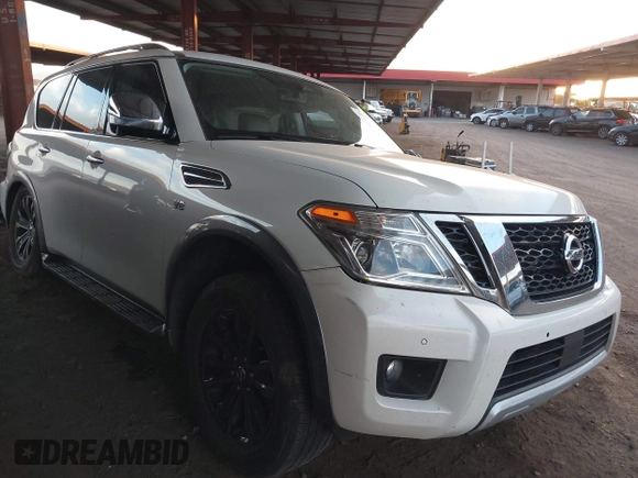 2018 Nissan Armada Platinum with VIN JN8AY2NC9J9552481, listed as a IAAI auction lot 42161022 with 95,415 mi miles and . Bid and sale history available at DreamBid. Image 1.