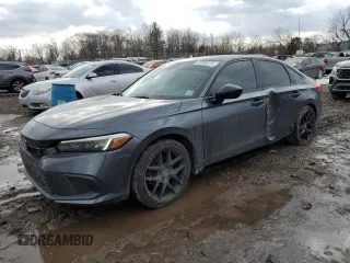 2022 Honda Civic Sedan Sport with VIN 2HGFE2F58NH597414, listed as a Copart auction lot 41904275 with 24,530 mi miles and Salvage Title. Bid and sale history available at carsss.com. Image 1.