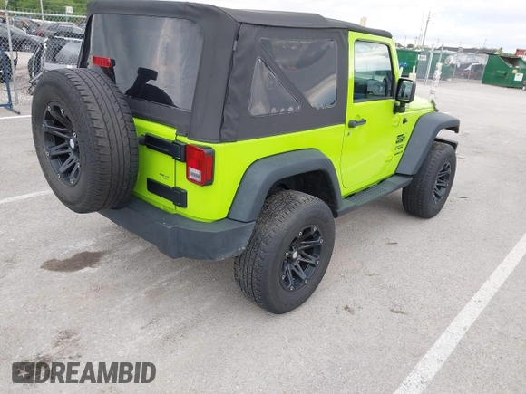 2013 Jeep Wrangler Sport with VIN 1C4AJWAG8DL507944, listed as a IAAI auction lot 42143144 with 70,085 mi miles and . Bid and sale history available at carsss.com. Image 4.
