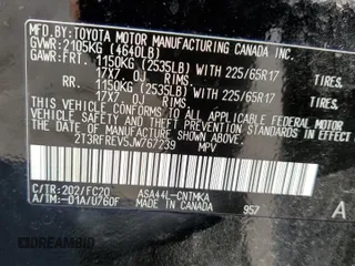 2018 Toyota RAV4 XLE z VIN 2T3RFREV5JW767239, wystawiony jako Copart lot #53781833 z przebiegiem Nie podano mil oraz Szkoda całkowita • Salvage title. Historia ofert i sprzedaży dostępna na DreamBid. Obrazek 14.