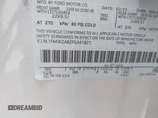 2023 Ford Expedition Max Limited with VIN 1FMJK2A85PEA40906, listed as a IAAI auction lot 42396188 with 24,753 mi miles and . Bid and sale history available at DreamBid. Image 9.