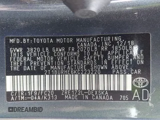 2019 Toyota Corolla L with VIN 2T1BURHE6KC223220, listed as a IAAI auction lot 42005148 with 121,736 mi miles and . Bid and sale history available at DreamBid. Image 9.