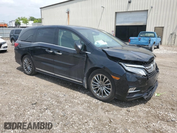 2018 Honda Odyssey Elite with VIN 5FNRL6H92JB050180, listed as a Copart auction lot 60478375 with 104,776 mi miles and Salvage title. Bid and sale history available at DreamBid. Image 4.