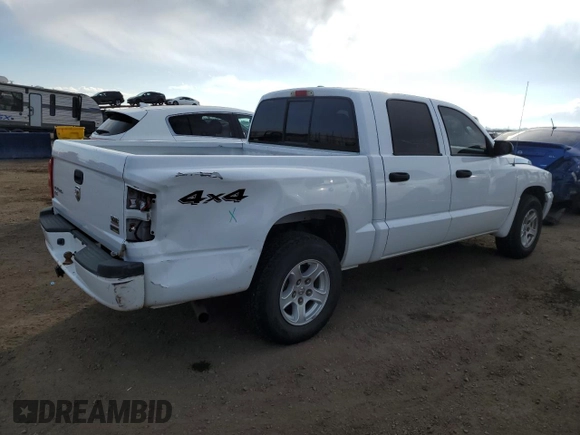 2007 Dodge Dakota SLT with VIN 1D7HW48P17S172620, listed as a Copart auction lot 48219055 with 136,230 mi miles and Salvage Title. Bid and sale history available at carsss.com. Image 3.