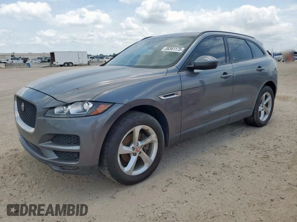 2017 Jaguar F-Pace 20d Premium with VIN SADCJ2BN2HA098411, listed as a Copart auction lot 58361175 with 92,529 mi miles and Clean title. Bid and sale history available at DreamBid. Image 1.